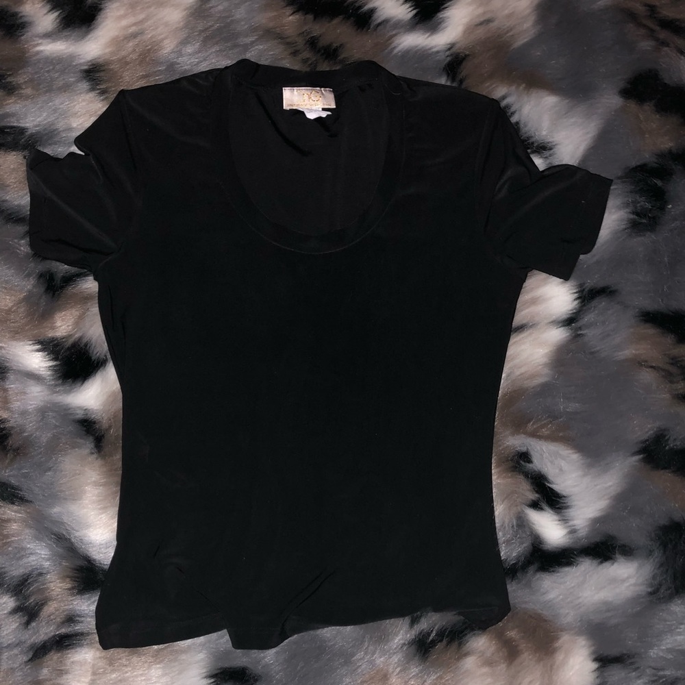BLACK RAYON T-SHIRT